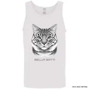 Tank top with cat face design, 'Bella Gatti'