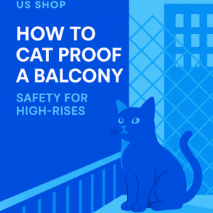 Graphic about cat-proofing a high-rise balcony
