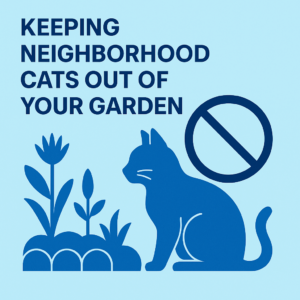Graphic about keeping neighborhood cats out of garden