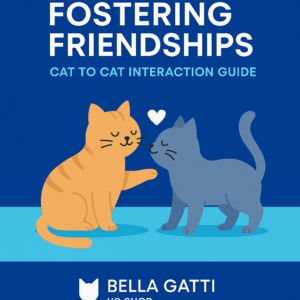 Two cartoon cats touching noses with heart