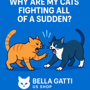 Two cartoon cats hissing and fighting